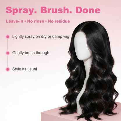 Oivolii Human Hair Wig Care Spray - Alcohol-Free Leave-In Conditioner with Argan Oil, Keratin & Silk Protein for Shine, Frizz Control & Daily Wig Maintenance (5.07 Fl Oz) Avelisse