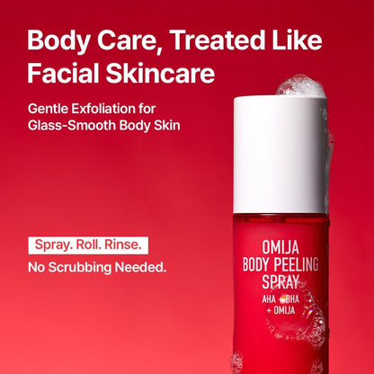 PARNELL AHA Omija Ceramic Body Peeling Spray – AHA BHA PHA Exfoliant for Keratosis Pilaris, Strawberry Legs, Dark Spots & Dead Skin – Chemical Exfoliant for Rough Skin, 4.60 fl.oz Avelisse