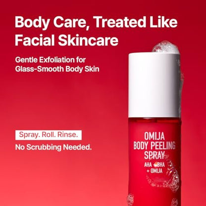 PARNELL AHA Omija Ceramic Body Peeling Spray – AHA BHA PHA Exfoliant for Keratosis Pilaris, Strawberry Legs, Dark Spots & Dead Skin – Chemical Exfoliant for Rough Skin, 4.60 fl.oz Avelisse