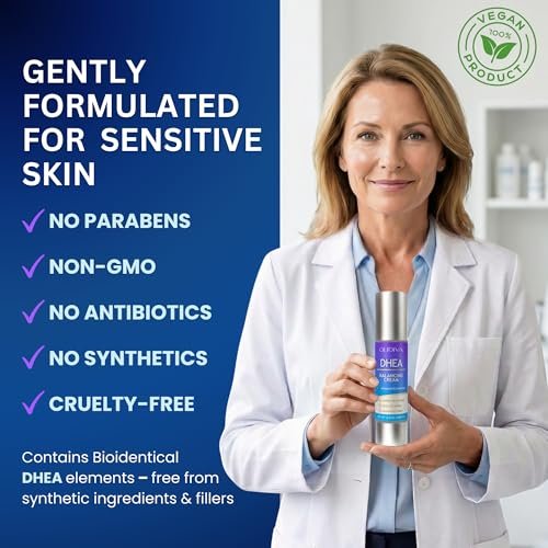 Olidiva DHEA Cream – Bioidentical Natural DHEA for Women, Advanced Topical Supplement for Energy, Libido, Mood & Youthful Skin, 100g / 3.4 oz (3 Month Supply) Avelisse