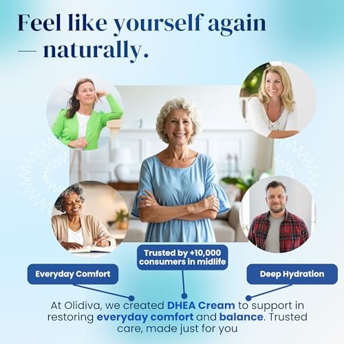 Olidiva DHEA Cream – Bioidentical Natural DHEA for Women, Advanced Topical Supplement for Energy, Libido, Mood & Youthful Skin, 100g / 3.4 oz (3 Month Supply) Avelisse