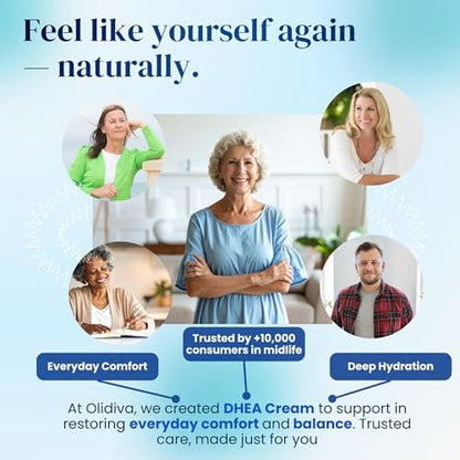 Olidiva DHEA Cream – Bioidentical Natural DHEA for Women, Advanced Topical Supplement for Energy, Libido, Mood & Youthful Skin, 100g / 3.4 oz (3 Month Supply) Avelisse