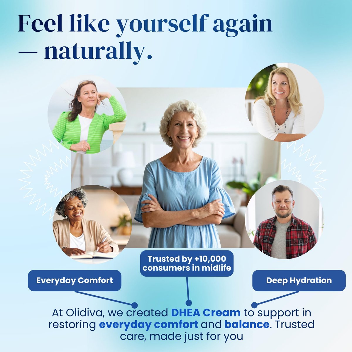Olidiva DHEA Cream – Bioidentical Natural DHEA for Women, Advanced Topical Supplement for Energy, Libido, Mood & Youthful Skin, 100g / 3.4 oz (3 Month Supply) Avelisse
