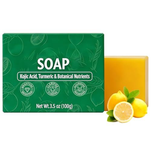 Finturo 2pc Soul Superfood Soap Bar - Upgraded Turmeric Lemon Soap for Face and Body, Nourishing Cleanser for Dry and Oily Skin Avelisse