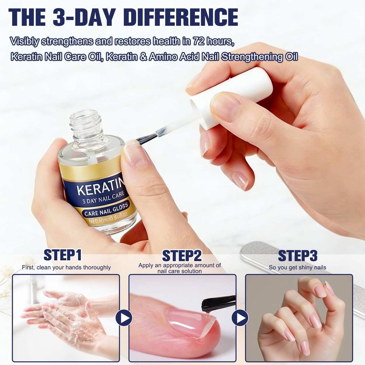 2pcs Keratin Nail Care Oil - Moisturizing Cuticle Oil with Aloe Vera & Lavender for Strong, Glossy Nails - görsel 9
