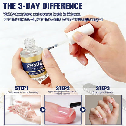 2pcs Keratin Nail Care Oil - Moisturizing Cuticle Oil with Aloe Vera & Lavender for Strong, Glossy Nails