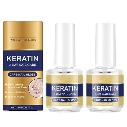 2pcs Keratin Nail Care Oil - Moisturizing Cuticle Oil with Aloe Vera & Lavender for Strong, Glossy Nails