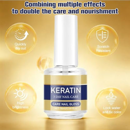 2pcs Keratin Nail Care Oil - Moisturizing Cuticle Oil with Aloe Vera & Lavender for Strong, Glossy Nails