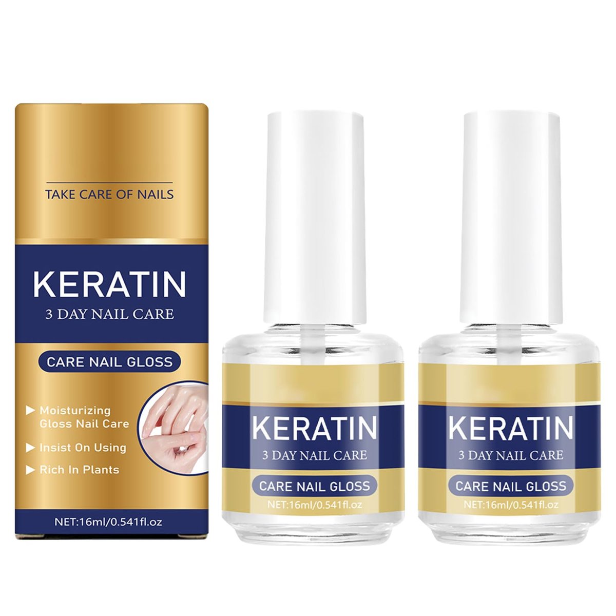 2pcs Keratin Nail Care Oil - Moisturizing Cuticle Oil with Aloe Vera & Lavender for Strong, Glossy Nails - görsel 1