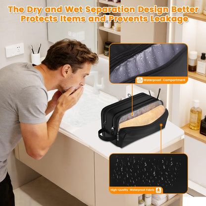 Travoya Toiletry Bag for Men – Water-Resistant Nylon Travel & Tactical Shower Bag for Grooming Accessories, Gym, Dorm Avelisse