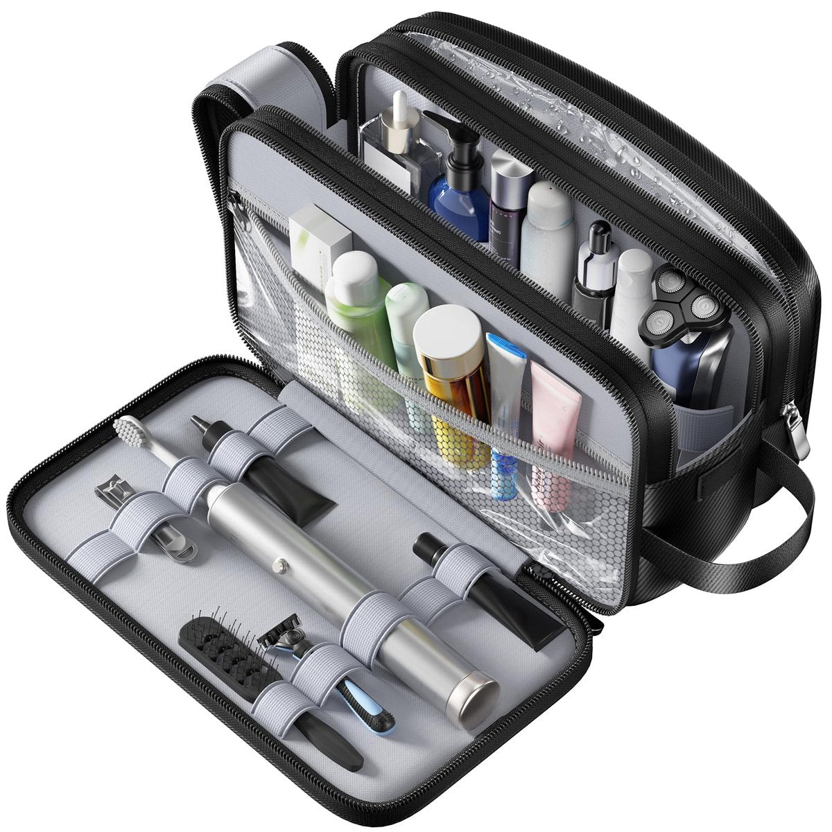 Travoya Toiletry Bag for Men – Water-Resistant Nylon Travel & Tactical Shower Bag for Grooming Accessories, Gym, Dorm Avelisse
