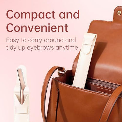 ZiLORA Metal Face Razor for Women - Dermaplaning Tool with 16 Replacement Blades (Wide & Micro), Facial Hair Remover & Eyebrow Trimmer, Rose Gold Avelisse