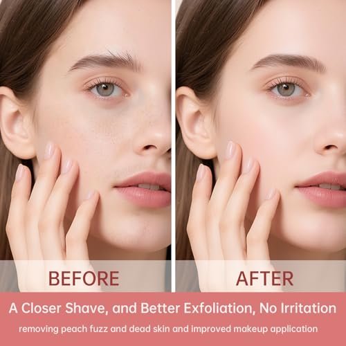 ZiLORA Metal Face Razor for Women - Dermaplaning Tool with 16 Replacement Blades (Wide & Micro), Facial Hair Remover & Eyebrow Trimmer, Rose Gold Avelisse