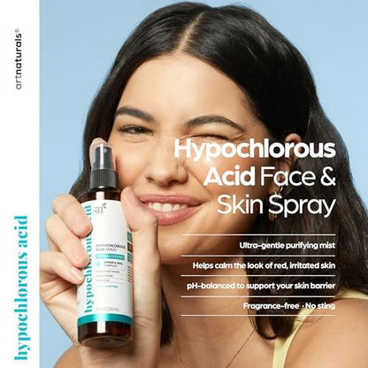 Artnaturals Hypochlorous Acid Face & Skin Spray – Gentle Daily Facial Mist, pH-Balanced, Fragrance-Free, Soothing Cleanser for Sensitive Skin – 8 fl oz Avelisse
