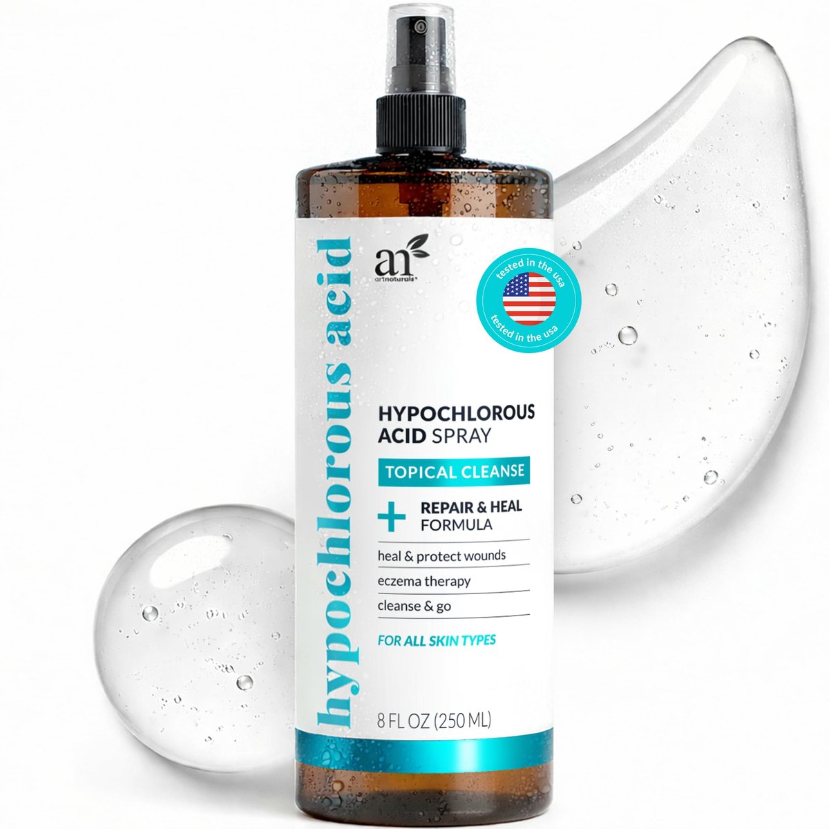 Artnaturals Hypochlorous Acid Face & Skin Spray – Gentle Daily Facial Mist, pH-Balanced, Fragrance-Free, Soothing Cleanser for Sensitive Skin – 8 fl oz Avelisse
