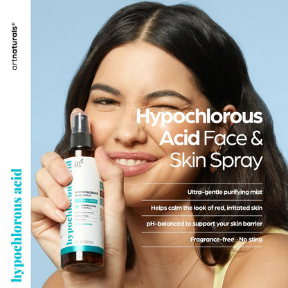 Artnaturals Hypochlorous Acid Face & Skin Spray – Gentle Daily Facial Mist, pH-Balanced, Fragrance-Free, Soothing Cleanser for Sensitive Skin – 8 fl oz Avelisse