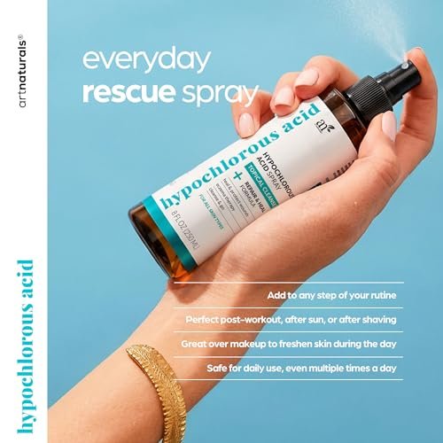 Artnaturals Hypochlorous Acid Face & Skin Spray – Gentle Daily Facial Mist, pH-Balanced, Fragrance-Free, Soothing Cleanser for Sensitive Skin – 8 fl oz Avelisse