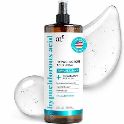 Artnaturals Hypochlorous Acid Face & Skin Spray – Gentle Daily Facial Mist, pH-Balanced, Fragrance-Free, Soothing Cleanser for Sensitive Skin – 8 fl oz Avelisse
