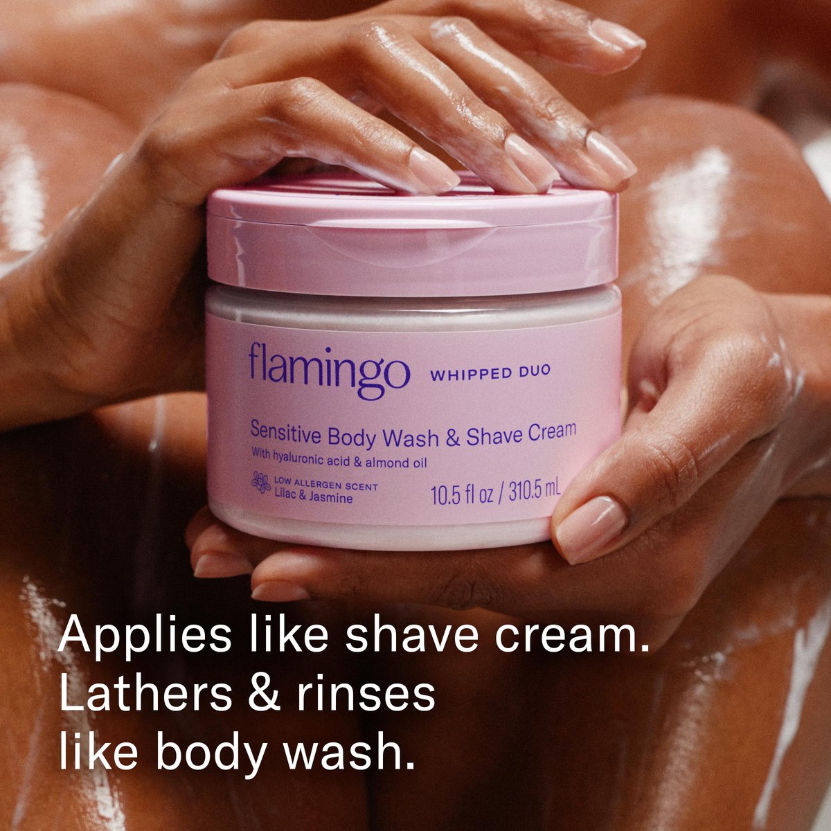 Flamingo Whipped Duo Sensitive Skin Body Wash & Shave Cream for Women - 2 Pack, 10.5 fl oz Each - 2-in-1 Formula Avelisse