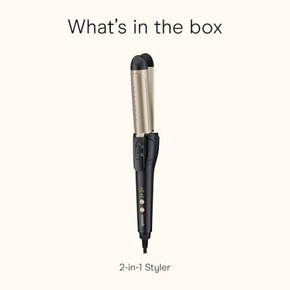 INFINITI PRO CONAIR 2-in-1 Styler - Travel Flat Iron & Curling Iron, Tourmaline Ceramic, 1¼ Inch, Dark Gray Avelisse