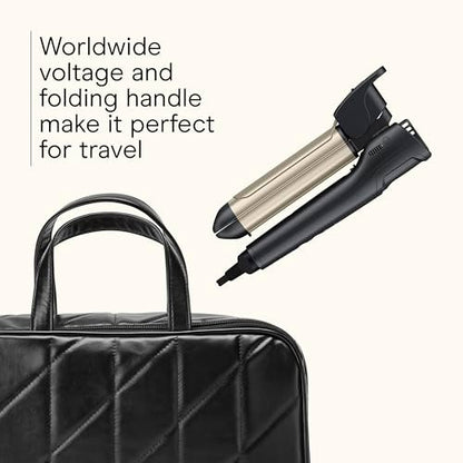 INFINITI PRO CONAIR 2-in-1 Styler - Travel Flat Iron & Curling Iron, Tourmaline Ceramic, 1¼ Inch, Dark Gray Avelisse