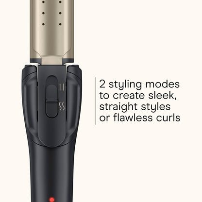 INFINITI PRO CONAIR 2-in-1 Styler - Travel Flat Iron & Curling Iron, Tourmaline Ceramic, 1¼ Inch, Dark Gray Avelisse
