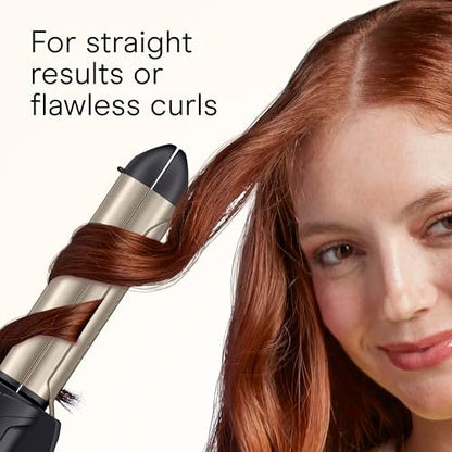 INFINITI PRO CONAIR 2-in-1 Styler - Travel Flat Iron & Curling Iron, Tourmaline Ceramic, 1¼ Inch, Dark Gray Avelisse