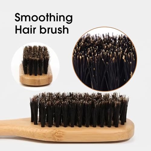 Large Square Bamboo Paddle Brush for Smoothing, Polishing, and Adding Shine – Wooden Back Hair Brush for All Hair Types - görsel 6