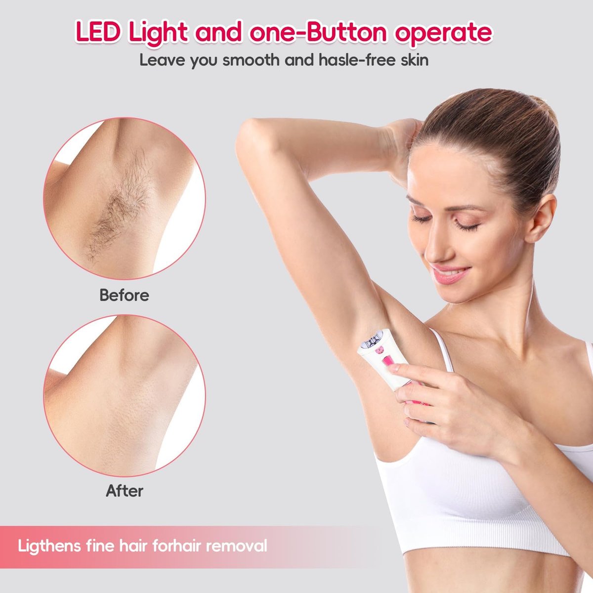 CACHIL Cordless Epilator for Women – 2025 New Glamorous Skin Hair Removal for Face & Body with LED Light, Smooth Glide for Bikini, Arms, Legs Avelisse