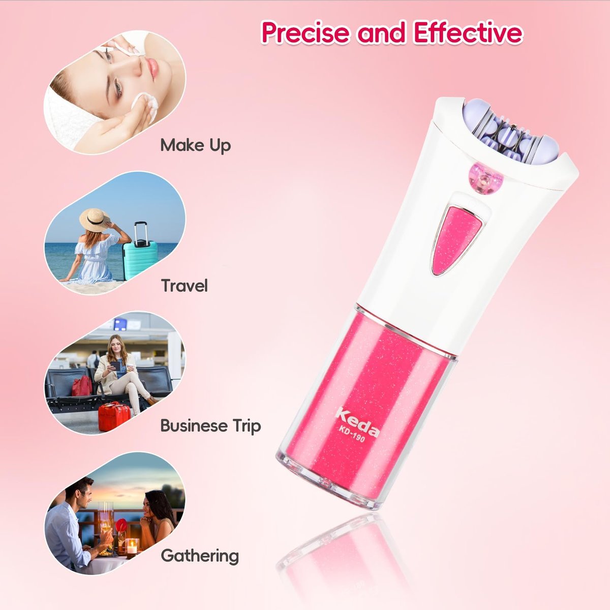 CACHIL Cordless Epilator for Women – 2025 New Glamorous Skin Hair Removal for Face & Body with LED Light, Smooth Glide for Bikini, Arms, Legs Avelisse