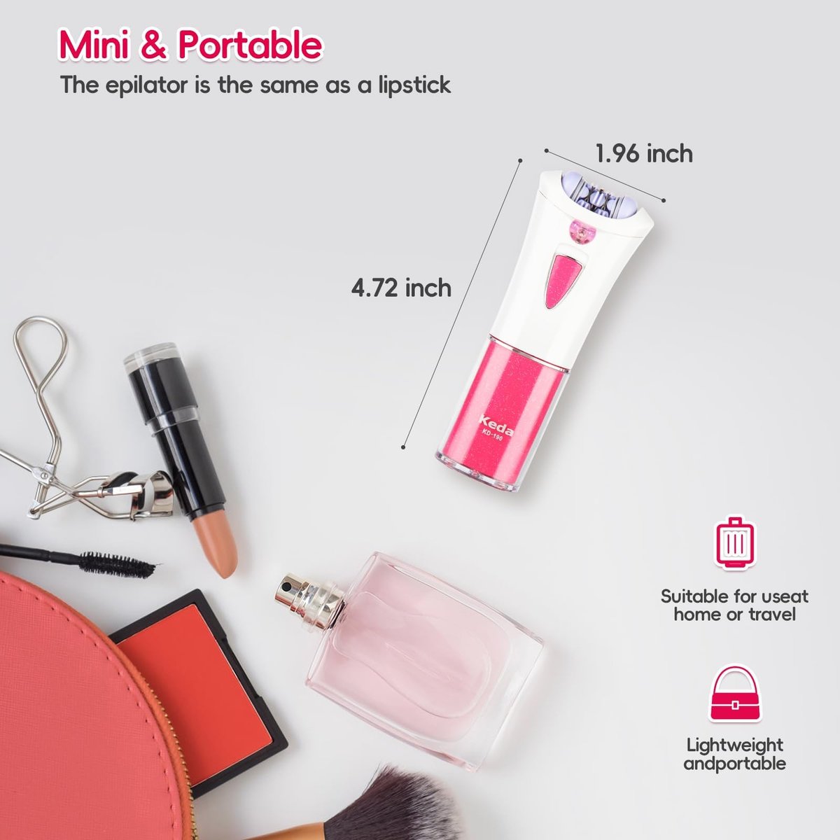 CACHIL Cordless Epilator for Women – 2025 New Glamorous Skin Hair Removal for Face & Body with LED Light, Smooth Glide for Bikini, Arms, Legs Avelisse