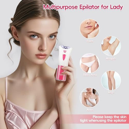 CACHIL Cordless Epilator for Women – 2025 New Glamorous Skin Hair Removal for Face & Body with LED Light, Smooth Glide for Bikini, Arms, Legs Avelisse