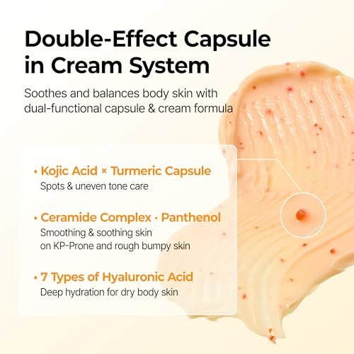 Dr.Melaxin Kojic Acid Turmeric Body Cream with Ceramides – Brightening Body Moisturizer for Dark Spots & Uneven Tone, Panthenol & Hyaluronic Acid for Deep Hydration, 7.05 oz Avelisse
