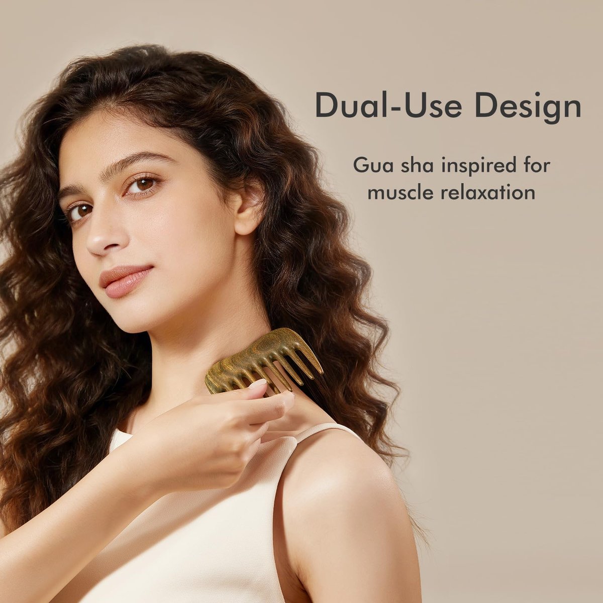CHOSIN Wide Tooth Comb for Curls – Wooden Hair Comb with Long Teeth for Gentle Detangling – Ideal for Thick Hair, Women & Men Avelisse