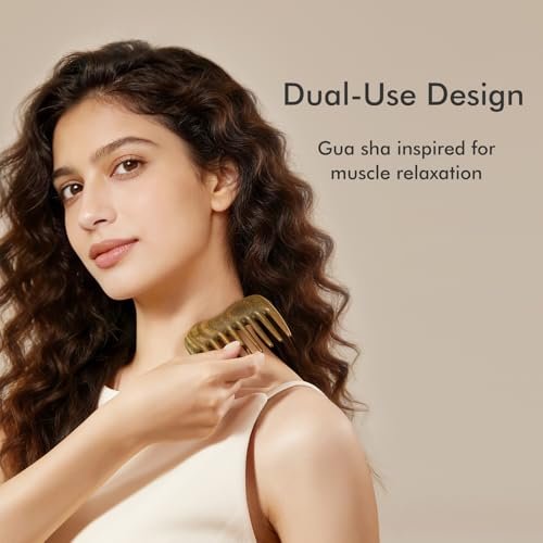 CHOSIN Wide Tooth Comb for Curls – Wooden Hair Comb with Long Teeth for Gentle Detangling – Ideal for Thick Hair, Women & Men Avelisse