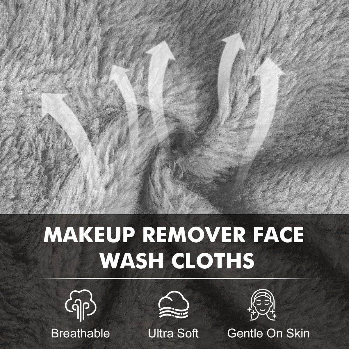 NEOACT Reusable Makeup Remover Cloths 24 Pack - Super Soft Microfiber Face Towels for All Skin Types, 6.5"x6.5" Portable Cleansing Cloths Remove Makeup with Just Water - görsel 5