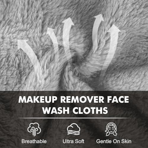 NEOACT Reusable Makeup Remover Cloths 24 Pack - Super Soft Microfiber Face Towels for All Skin Types, 6.5"x6.5" Portable Cleansing Cloths Remove Makeup with Just Water - görsel 6