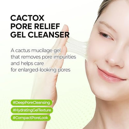 Dr.Melaxin Cactox Pore Relief Gel Cleanser - Hydrating Gel-to-Foam Facial Cleanser for Pore Cleansing and Enlarged-Looking Pores, 120ml Avelisse