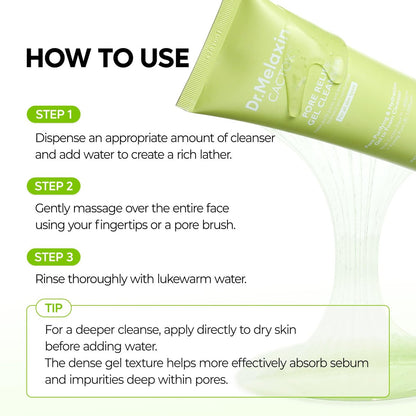Dr.Melaxin Cactox Pore Relief Gel Cleanser - Hydrating Gel-to-Foam Facial Cleanser for Pore Cleansing and Enlarged-Looking Pores, 120ml Avelisse