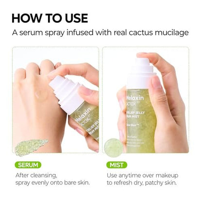 Dr.Melaxin Cactox Pore Relief Jelly Serum Mist - Instant Cooling Face Mist for Pore Tightening & De-Puffing, Hydrating Cactus Serum for Puffy Skin, 80ml (2.7 fl oz) Avelisse