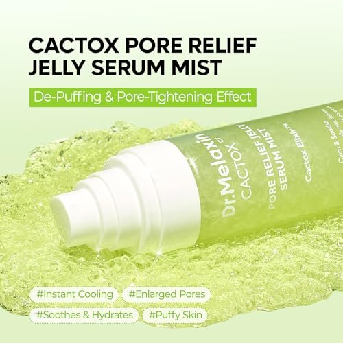 Dr.Melaxin Cactox Pore Relief Jelly Serum Mist - Instant Cooling Face Mist for Pore Tightening & De-Puffing, Hydrating Cactus Serum for Puffy Skin, 80ml (2.7 fl oz) Avelisse