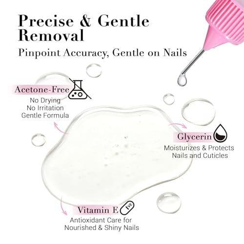 GLAMERMAID 50 ml Pinpoint Nail Glue Remover for Press on Nails – Non-Acetone Gentle Remover with 3 Orangewood Sticks - görsel 4