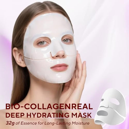 Nityrliv Bio-Collagen Real Deep Mask – Overnight Hydrating Face Mask, 4 Pack for All Skin Types