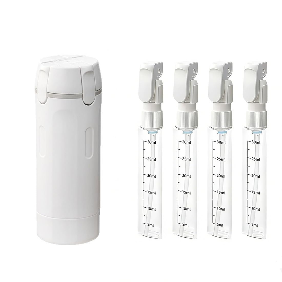 BOMPOW 4-in-1 Travel Bottles Set – Leak-Proof Refillable Containers with Labels, Portable Toiletry Organizer Cup for Shampoo, Lotion, Soap - görsel 1