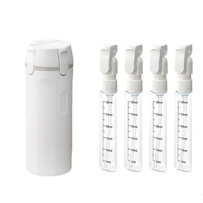 BOMPOW 4-in-1 Travel Bottles Set – Leak-Proof Refillable Containers with Labels, Portable Toiletry Organizer Cup for Shampoo, Lotion, Soap