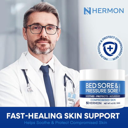 Hermon Bed Sore & Pressure Sore Fast Healing Cream – Skin Care for Compromised Skin, Helps Heal Bed Sores, Pressure Sores, Chafing, Minor Burns & Sunburn – 4.2 oz Avelisse