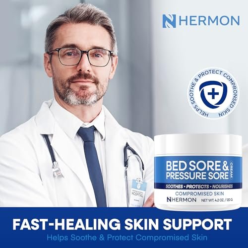 Hermon Bed Sore & Pressure Sore Fast Healing Cream – Skin Care for Compromised Skin, Helps Heal Bed Sores, Pressure Sores, Chafing, Minor Burns & Sunburn – 4.2 oz Avelisse
