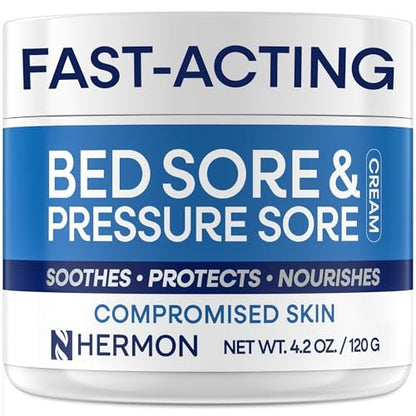 Hermon Bed Sore & Pressure Sore Fast Healing Cream – Skin Care for Compromised Skin, Helps Heal Bed Sores, Pressure Sores, Chafing, Minor Burns & Sunburn – 4.2 oz Avelisse