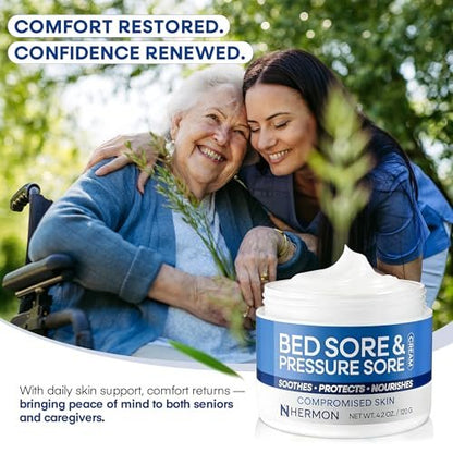 Hermon Bed Sore & Pressure Sore Fast Healing Cream – Skin Care for Compromised Skin, Helps Heal Bed Sores, Pressure Sores, Chafing, Minor Burns & Sunburn – 4.2 oz Avelisse