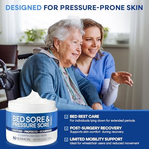 Hermon Bed Sore & Pressure Sore Fast Healing Cream – Skin Care for Compromised Skin, Helps Heal Bed Sores, Pressure Sores, Chafing, Minor Burns & Sunburn – 4.2 oz Avelisse